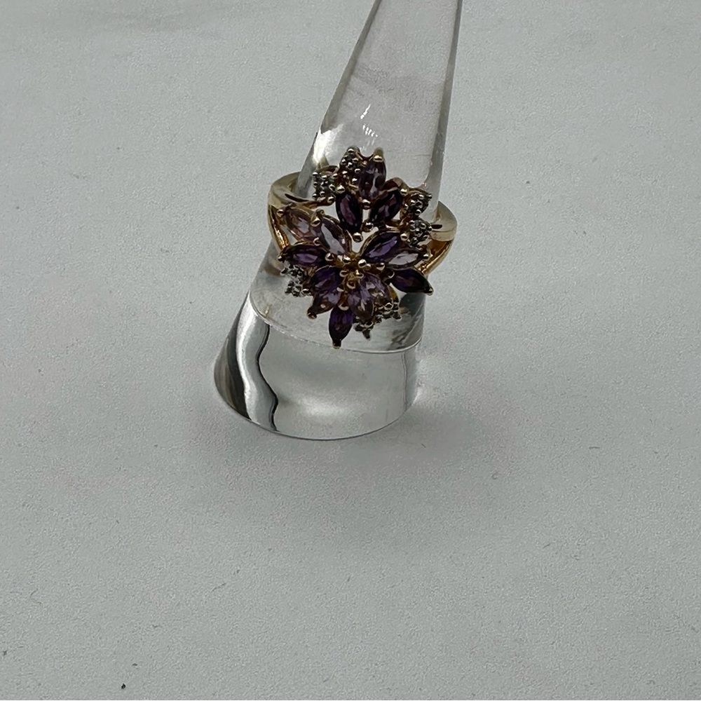 Amethyst Cocktail Statement Ring Size 7 Nwot - image 2